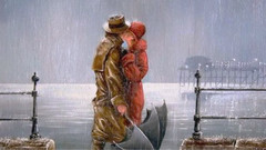 雨中的吻