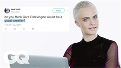 超模Cara Delevingne与网友在线互动,好萌!