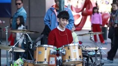 李科颖街头爵士鼓演奏<告白气球>